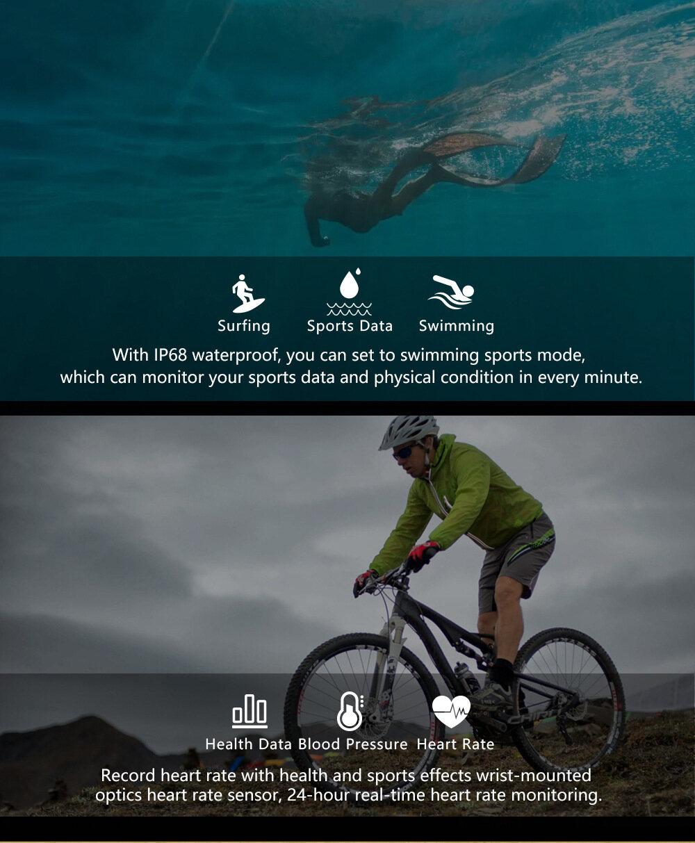 C21 smart sports health watch bluetooth call sports three-proof watch super long battery life IP68 waterproof and sweat-proof smart watch bracelet running mountaineering cycling smart watch