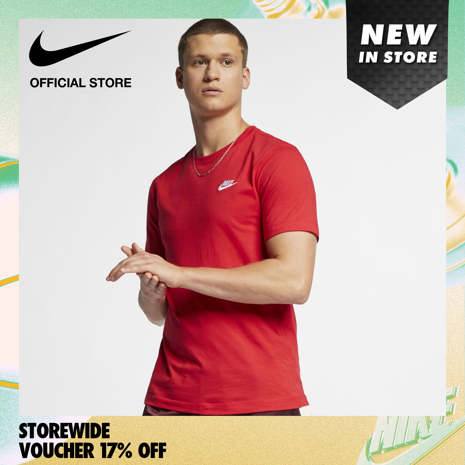 Nike Men's Sportswear Club T-Shirt - Red