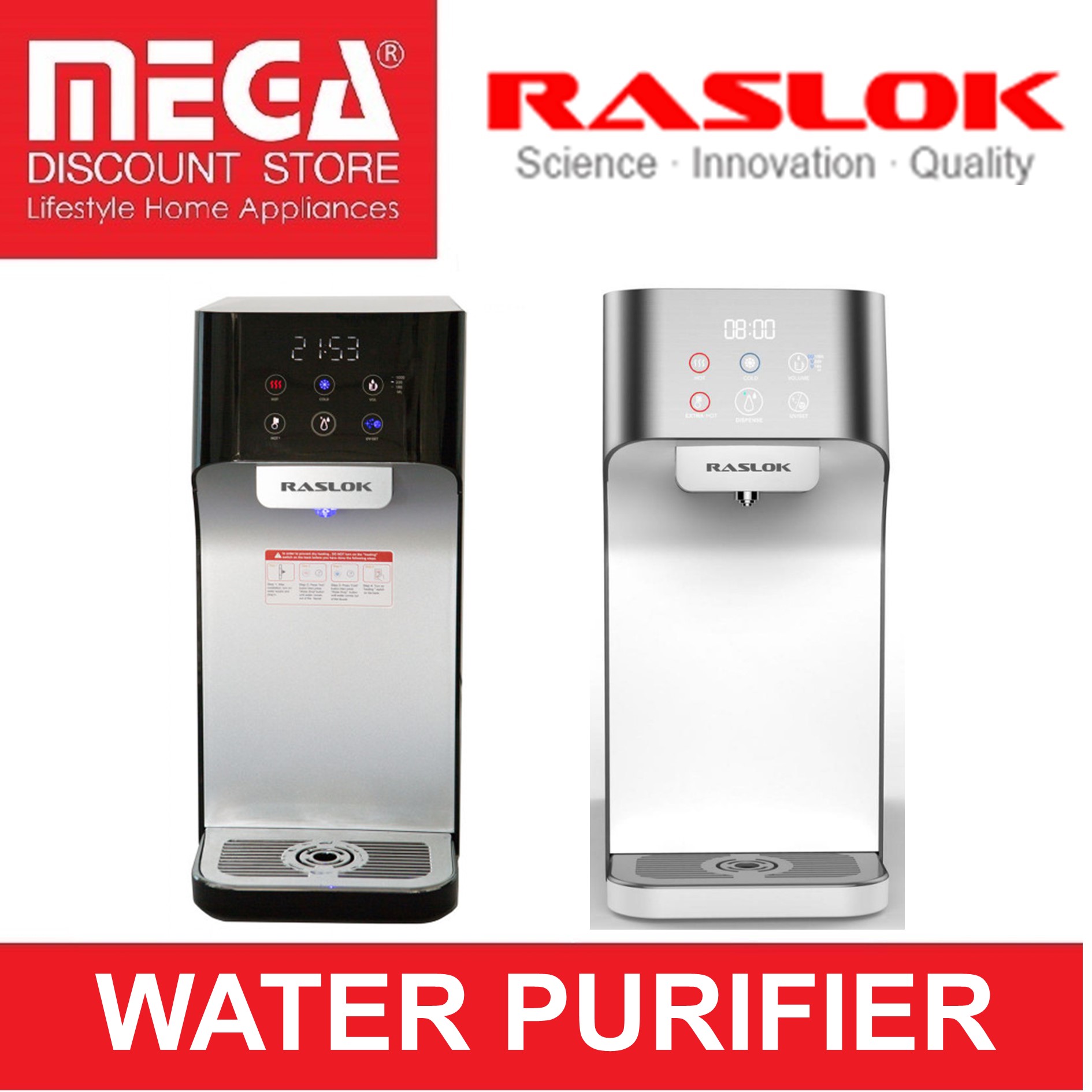RASLOK HCM-T1 WATER PURIFIER WITH FREE BASIC INSTALLATION